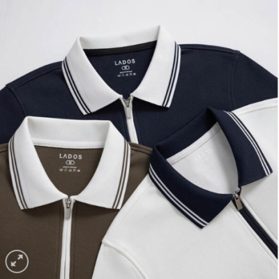 Áo polo nam khóa kéo với thiết kế cổ phối viền hiện đại, tone màu navy, trắng và nâu sang trọng. Chất liệu mềm mại, kiểu dáng trẻ trung phù hợp mặc đi chơi, công sở hoặc phong cách casual hàng ngày dành cho nam giới.