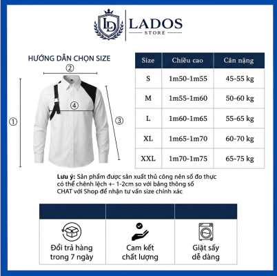 cách chọn size sơ mi nam LADOS