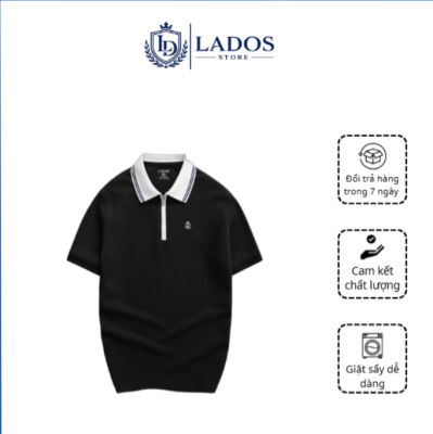Mua ngay Áo thun polo nam LADOS khóa zip chất vải cá sấu co giãn, thấm hút mồ hôi. Khám phá form áo polo phối cổ sơ mi lịch lãm kèm chính sách đổi trả uy tín!
