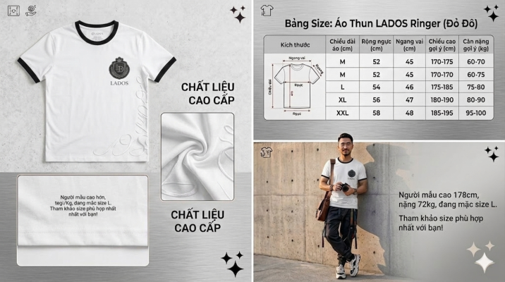 áo thun nam lados
