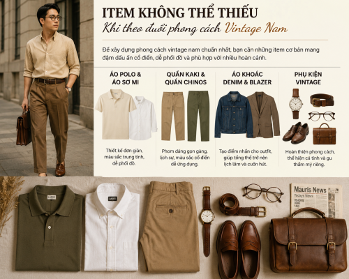 Phong cách vintage nam với những item thời trang cơ bản