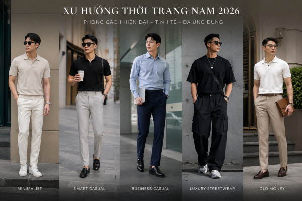 Xu hướng thời trang nam 2026 với phong cách hiện đại