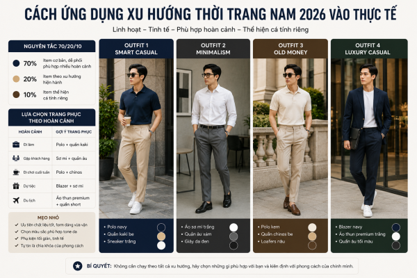 Xu hướng thời trang nam 2026 ứng dụng trong thực tế