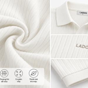 Polo trắng trơn LADOS tối giản dễ phối đồ