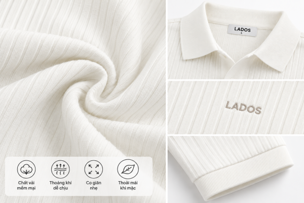 Polo trắng trơn LADOS tối giản dễ phối đồ 
