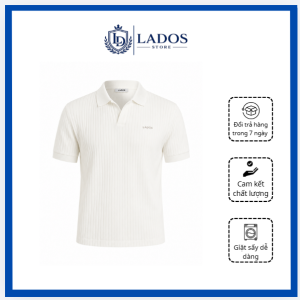 Polo trắng trơn LADOS đơn giản dễ phối đồ