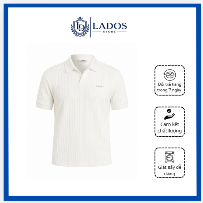 Polo trắng trơn LADOS đơn giản dễ phối đồ