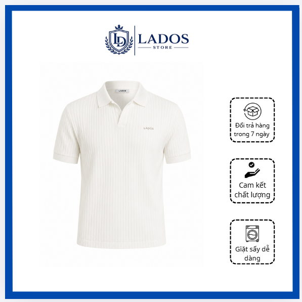 Polo trắng trơn LADOS đơn giản dễ phối đồ