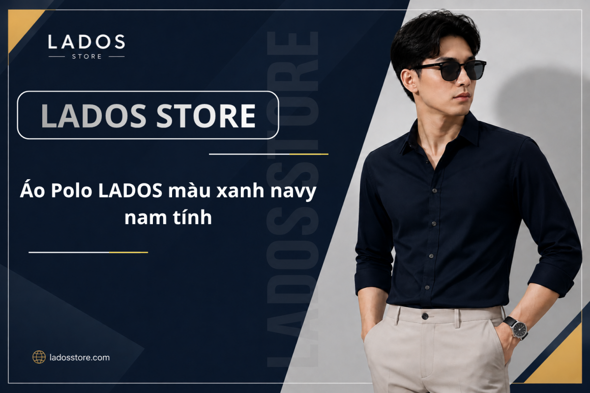 Áo polo LADOS màu xanh navy nam tính